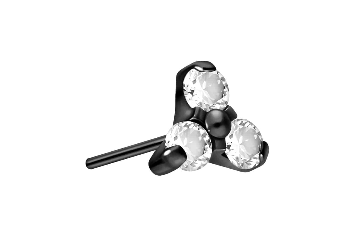 Titan Aufsatz mit Push Pin KRISTALLBLUME von Piercingline